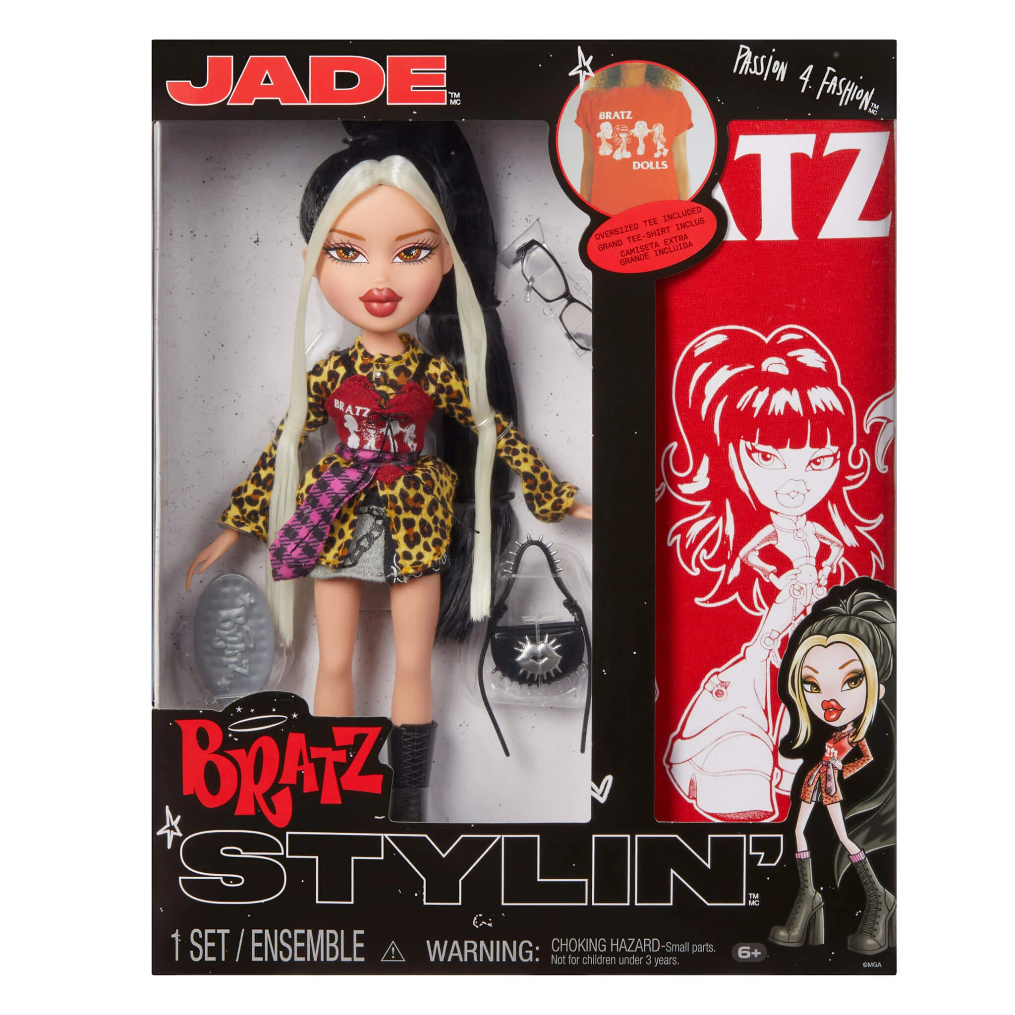 Bratz Stylin' Jade Fashion Doll with Customizable T-Shirt for You and Accessories