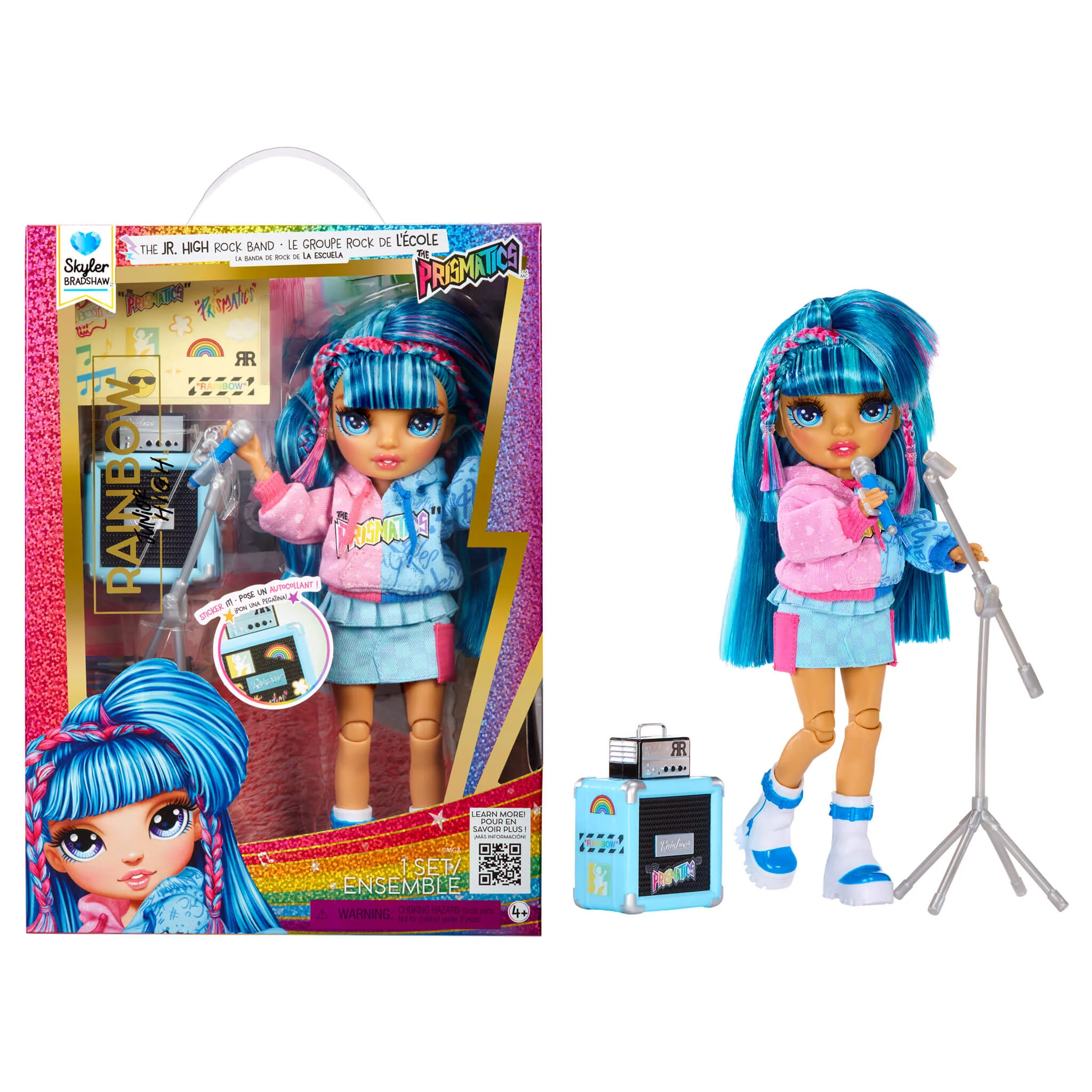 Rainbow High Jr High Rock Band - Skyler, Blue 9” Fashion Doll