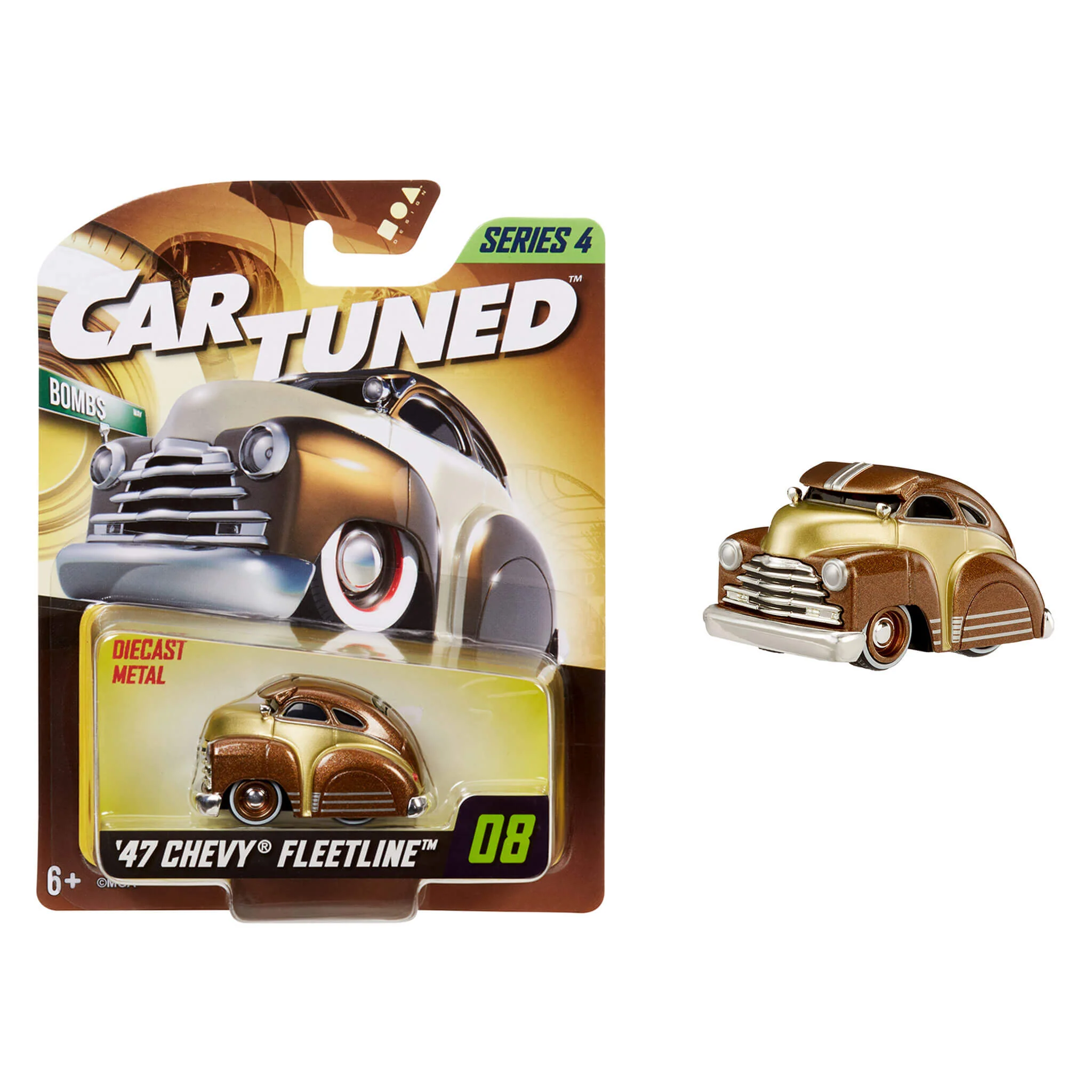 CarTuned Series 4 - 1947 Chevy Fleetline (Bombs) - Brown/Tan Diecast Vehicle