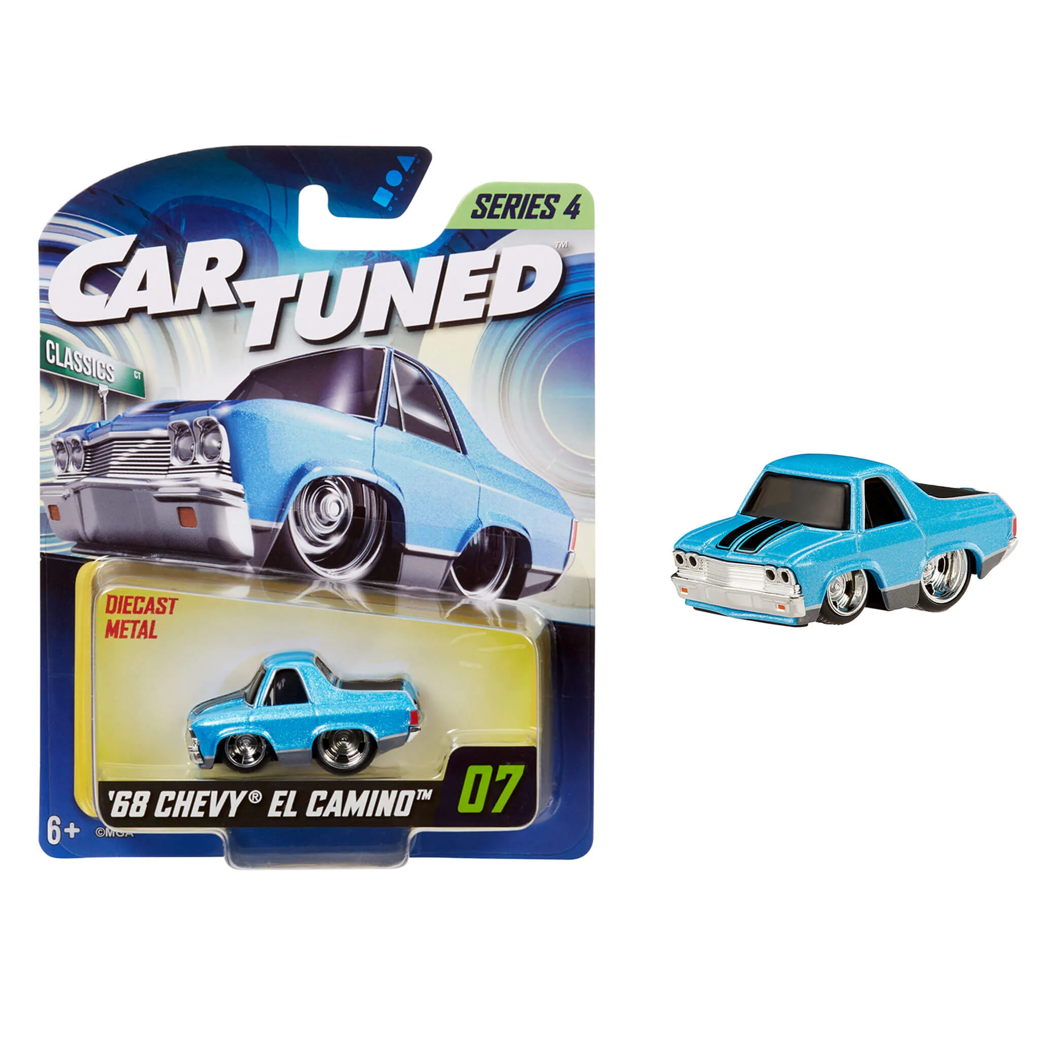 CarTuned Series 4 - 1968 Chevy El Camino (Classics) - Blue Diecast Vehicle