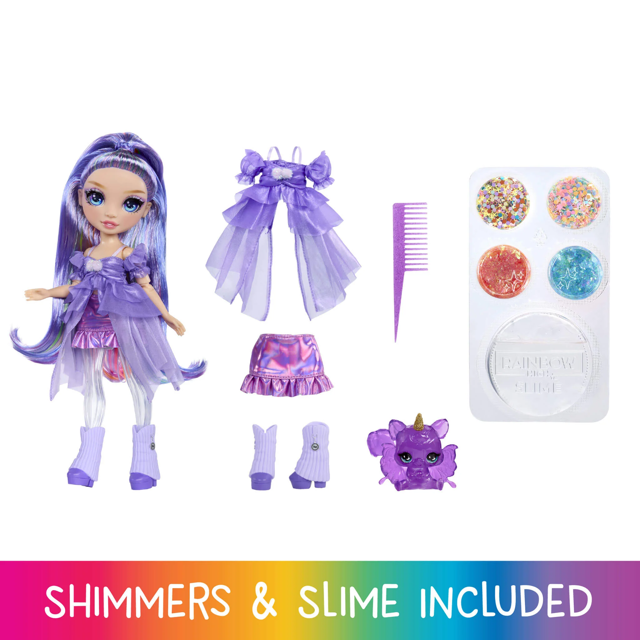 150-rainbow-high-rainbow-shimmers-with-slime-violet-purple-11-doll-create-a-rainbow-fashion-doll-2.webp Rainbow High Rainbow Shimmers with Slime – Violet, Purple 11” Doll, Create a Rainbow Fashion Doll