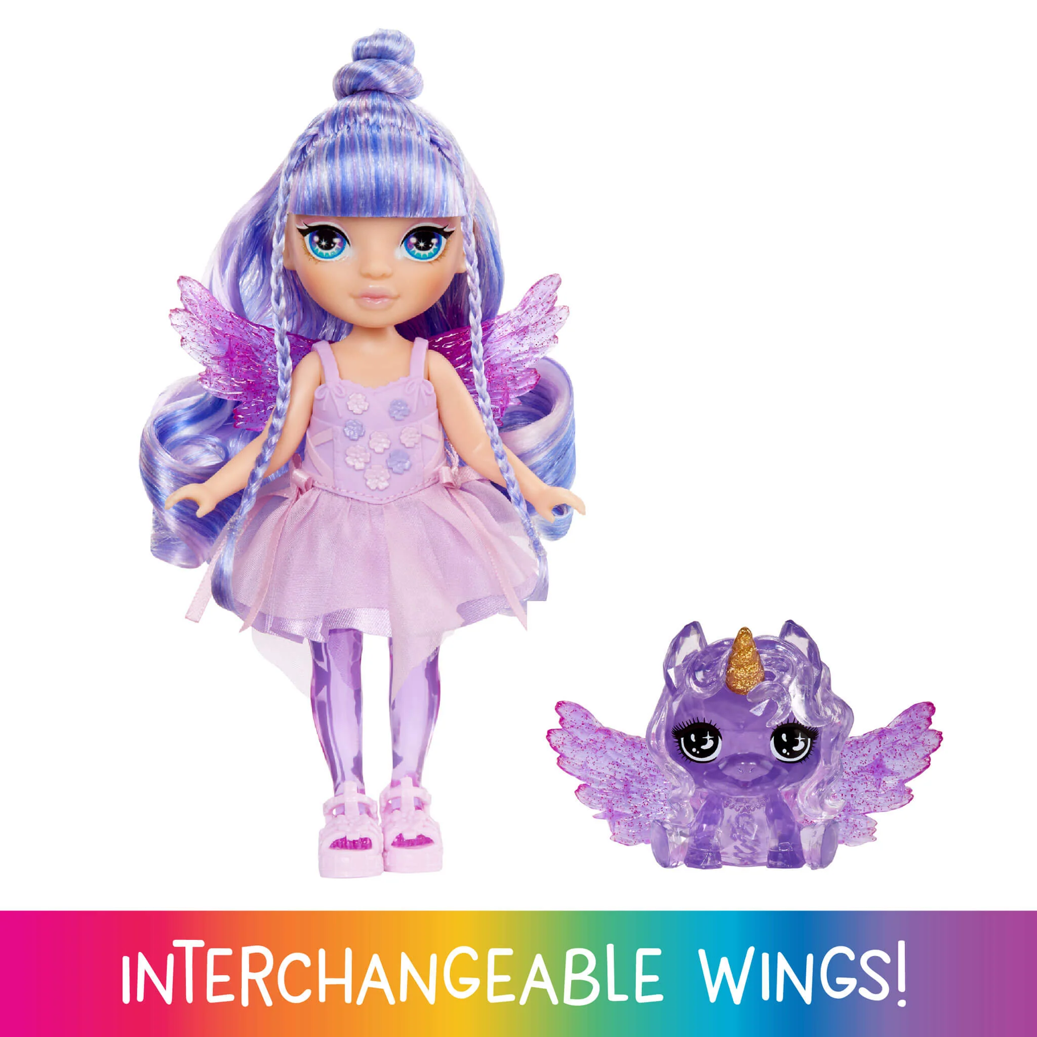154-rainbow-high-littles-rainbow-fantasy-fairies-with-pet-amethyst-purple-5-5-posable-small-doll-fantasy-pegasus-pet-2.webp Rainbow High Littles Rainbow Fantasy Fairies with Pet – Amethyst, Purple, 5.5" Posable Small Doll & Fantasy Pegasus Pet
