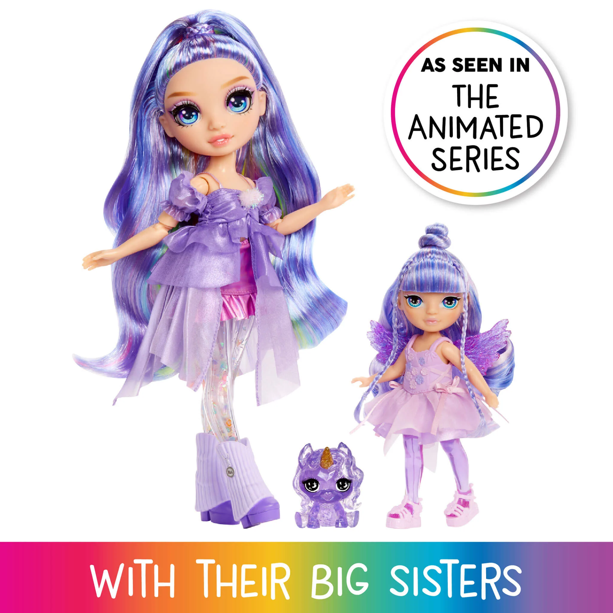 154-rainbow-high-littles-rainbow-fantasy-fairies-with-pet-amethyst-purple-5-5-posable-small-doll-fantasy-pegasus-pet-4.webp Rainbow High Littles Rainbow Fantasy Fairies with Pet – Amethyst, Purple, 5.5" Posable Small Doll & Fantasy Pegasus Pet