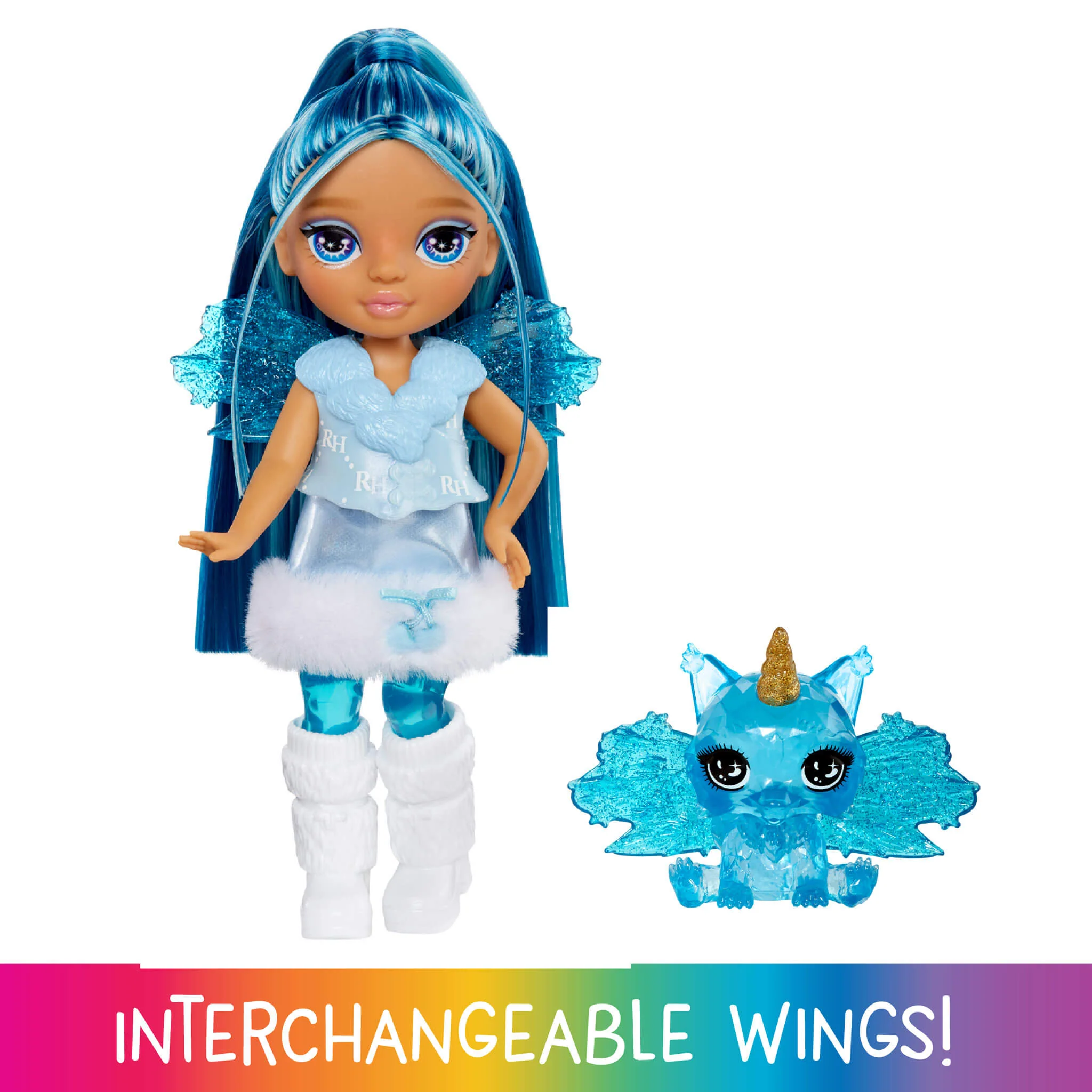 155-rainbow-high-littles-rainbow-fantasy-fairies-with-pet-sapphire-blue-5-5-posable-small-doll-fantasy-dog-pet-2.webp Rainbow High Littles Rainbow Fantasy Fairies with Pet – Sapphire, Blue, 5.5" Posable Small Doll & Fantasy Dog Pet