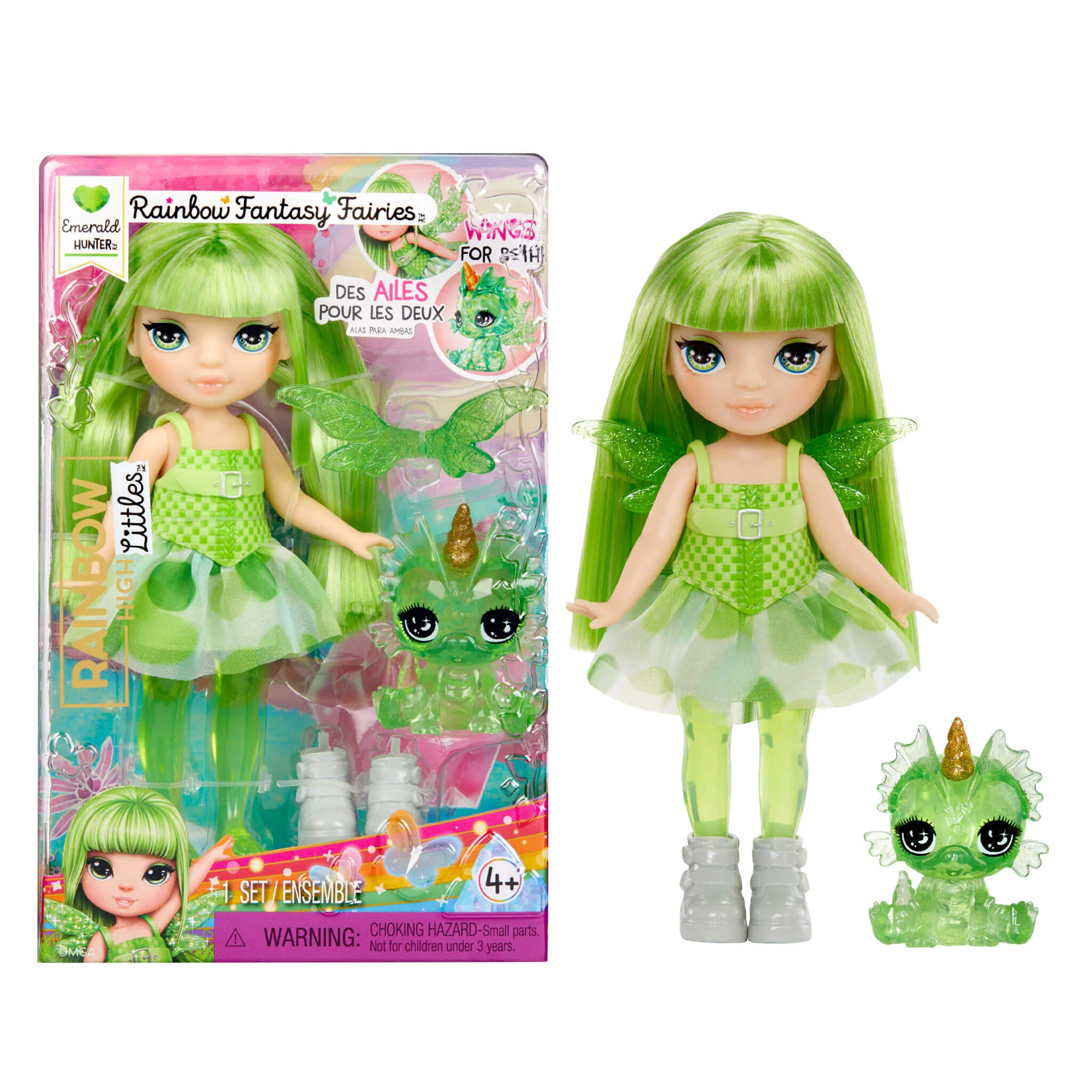 157-rainbow-high-littles-rainbow-fantasy-fairies-with-pet-emerald-green-5-5-small-doll-fantasy-dragon-pet-1.webp Rainbow High Littles Rainbow Fantasy Fairies with Pet – Emerald, Green 5.5" Small Doll & Fantasy Dragon Pet