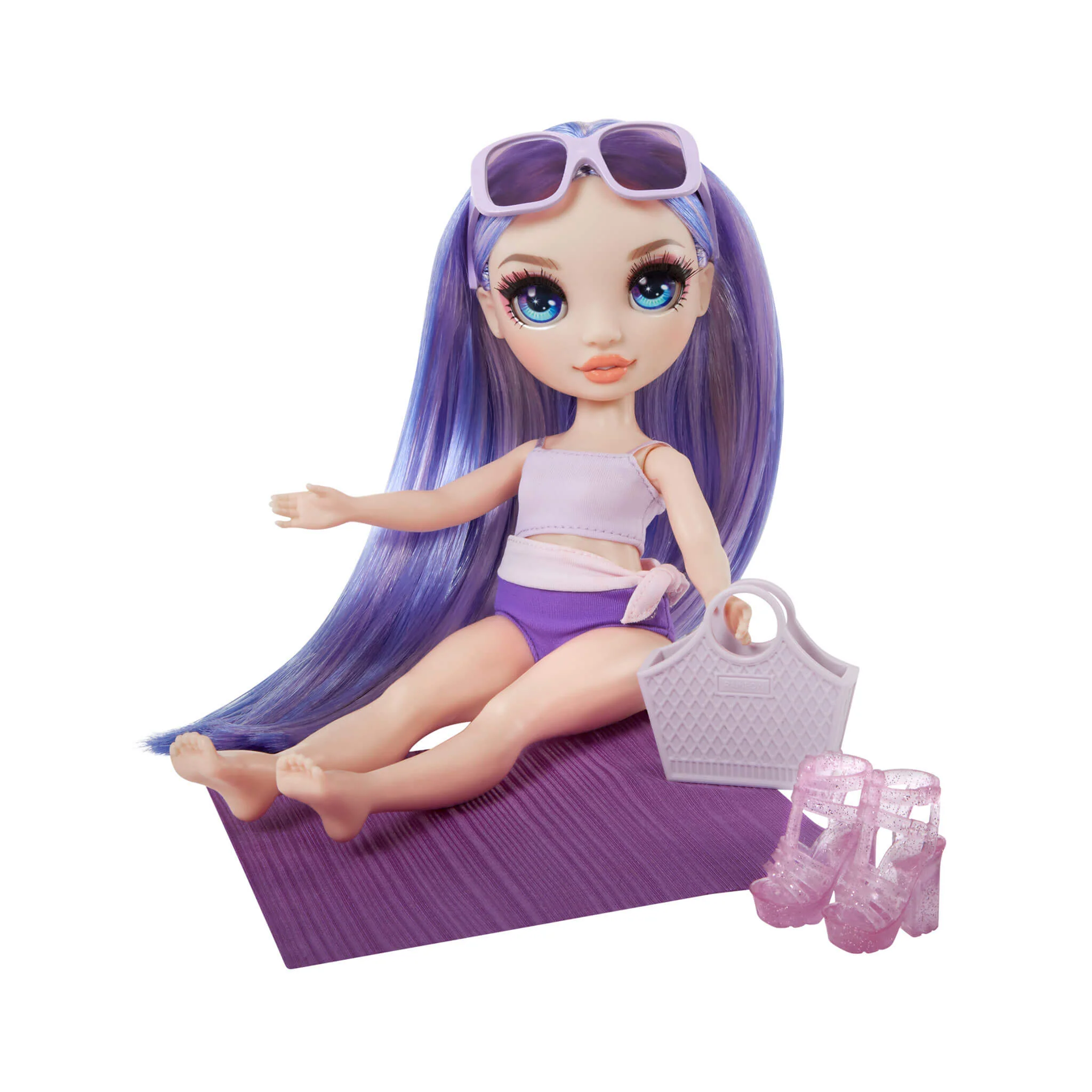 202-rainbow-high-swim-style-violet-purple-11-doll-with-shimmery-wrap-5.webp Rainbow High Swim & Style Violet (Purple) 11” Doll with Shimmery Wrap