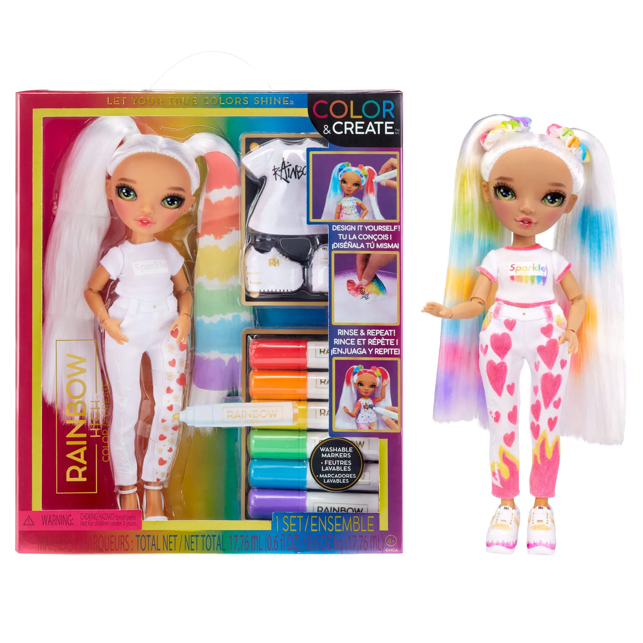 Rainbow High Color & Create Fashion DIY Doll with Green Eyes