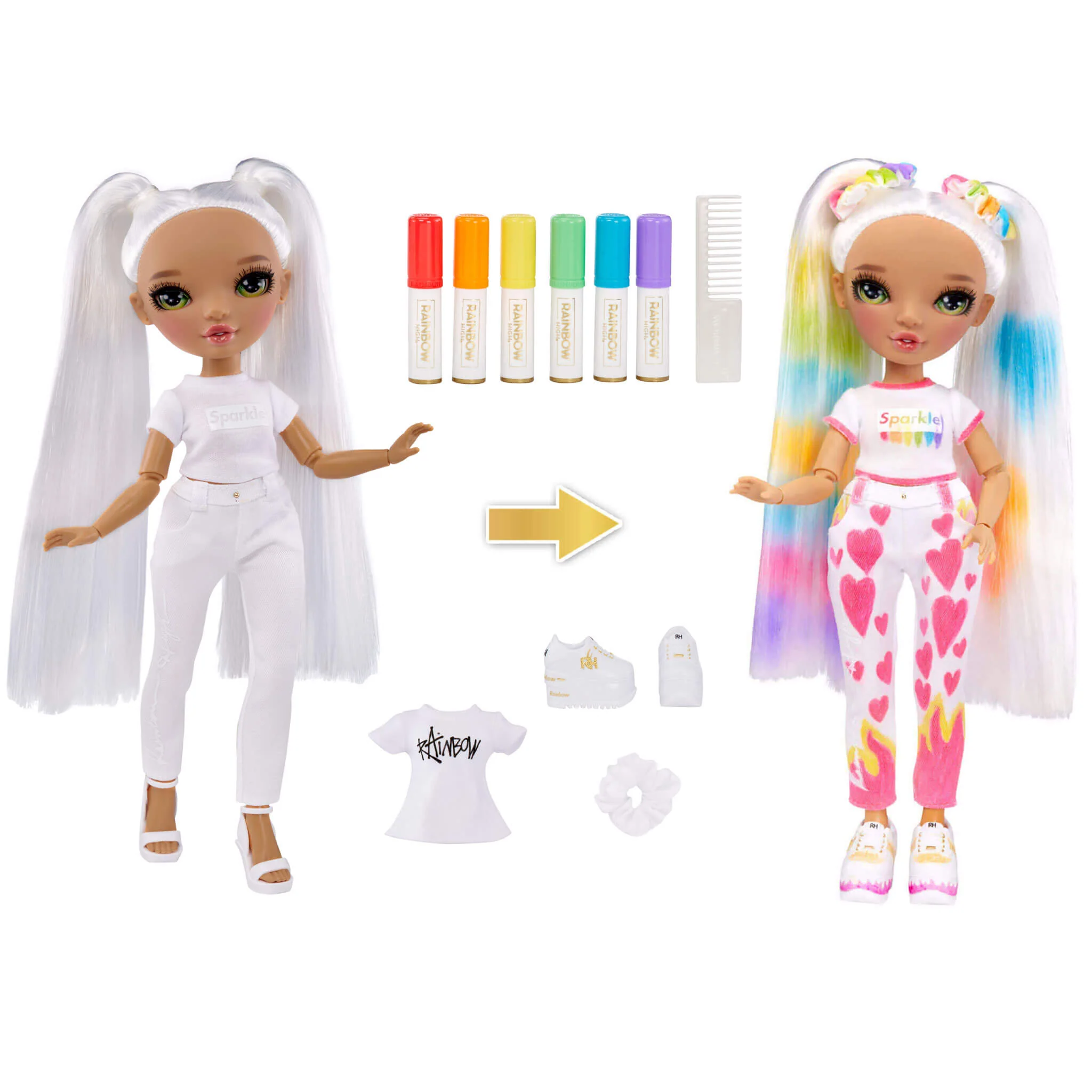 Rainbow High Color & Create Fashion DIY Doll with Green Eyes