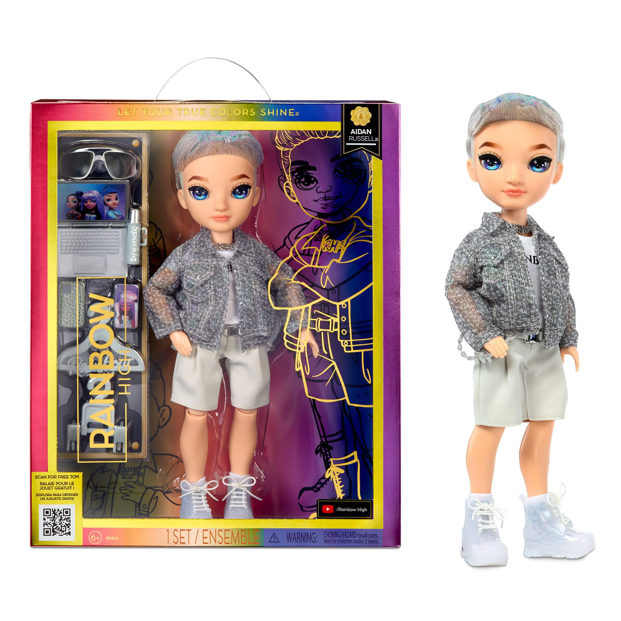 Rainbow High Purple Fashion Doll - Aidan Russell