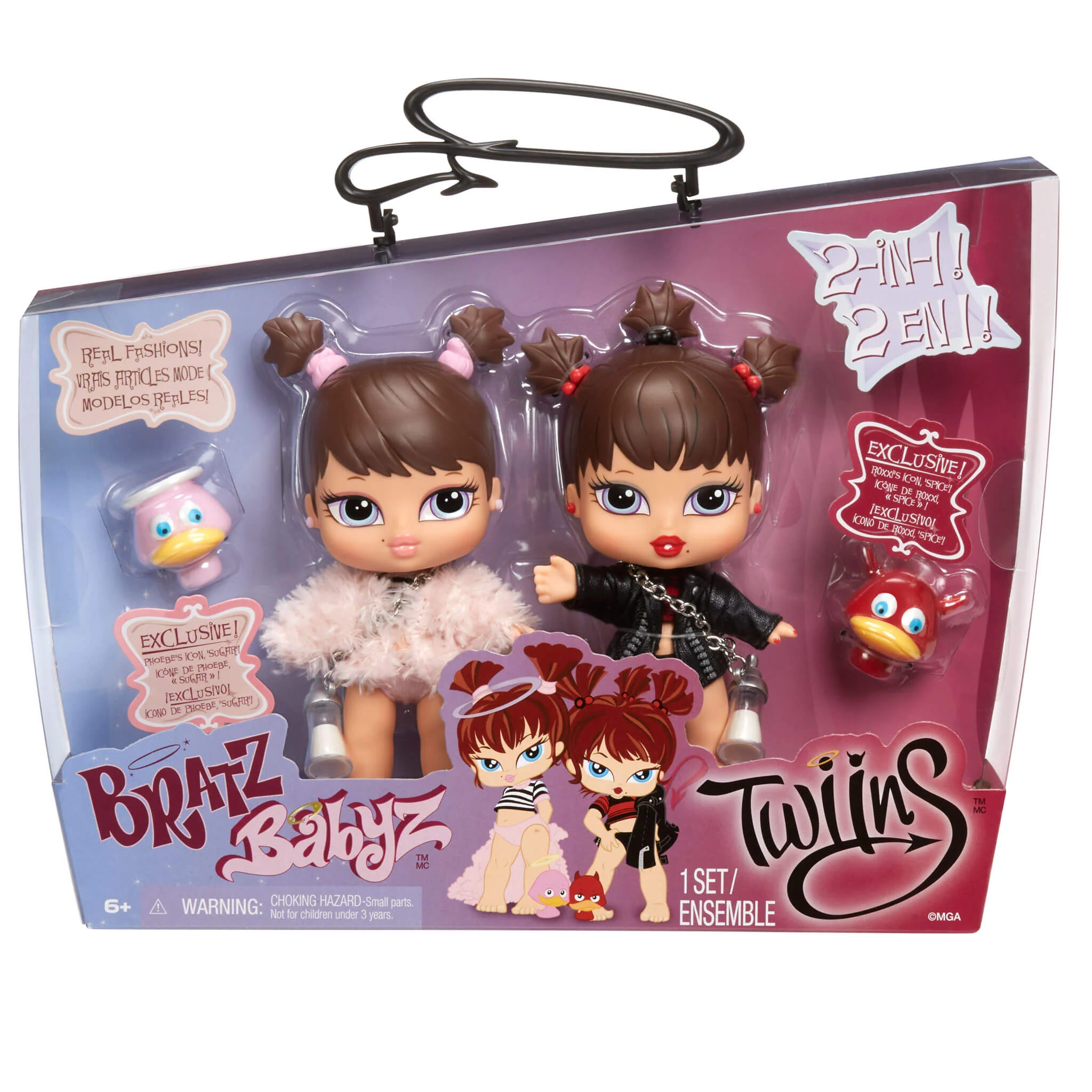 Bratz Babyz Twiins Phoebe and Roxxi 2-Pack Collectible Fashion Dolls
