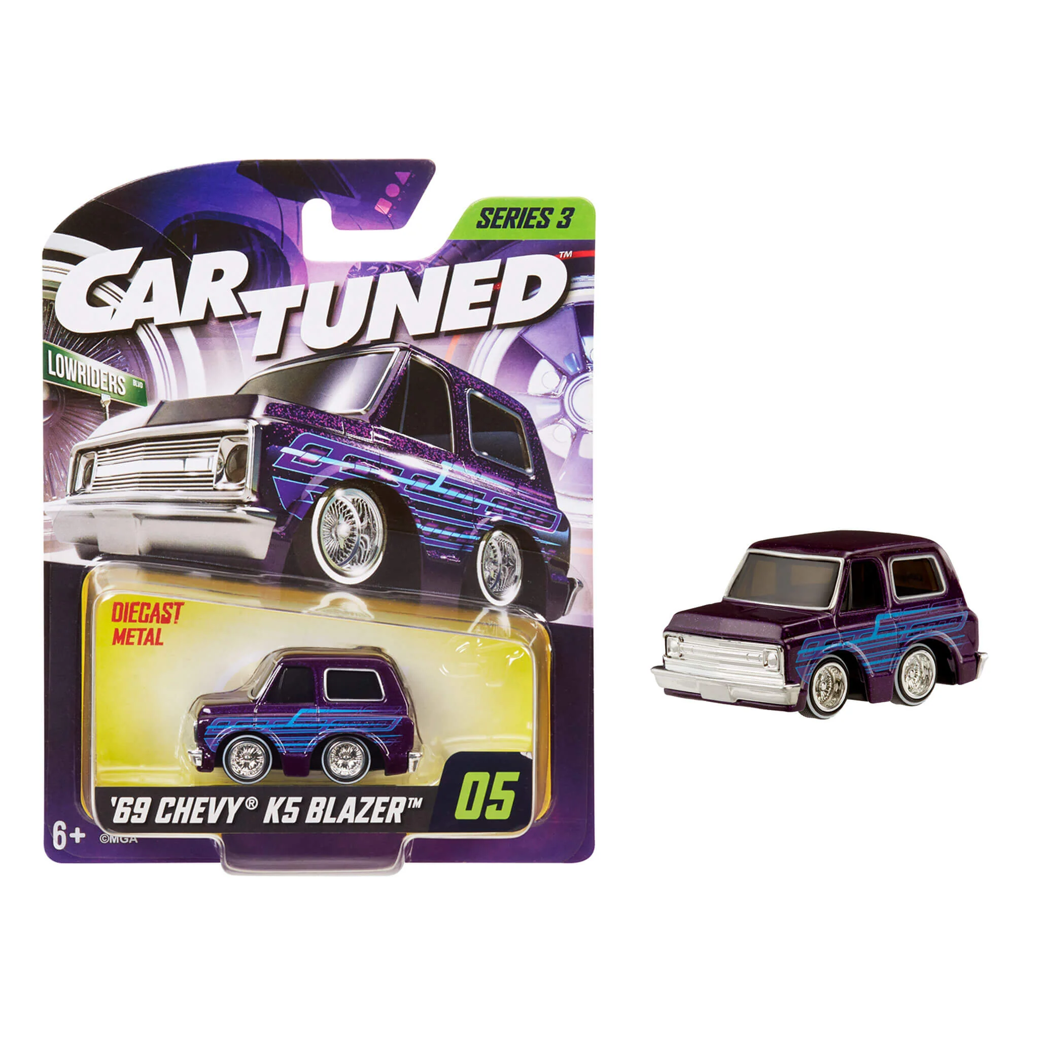 CarTuned Series 3 - 1969 Chevy K5 Blazer (Lowrider) - Kandy Purple Diecast Vehicle