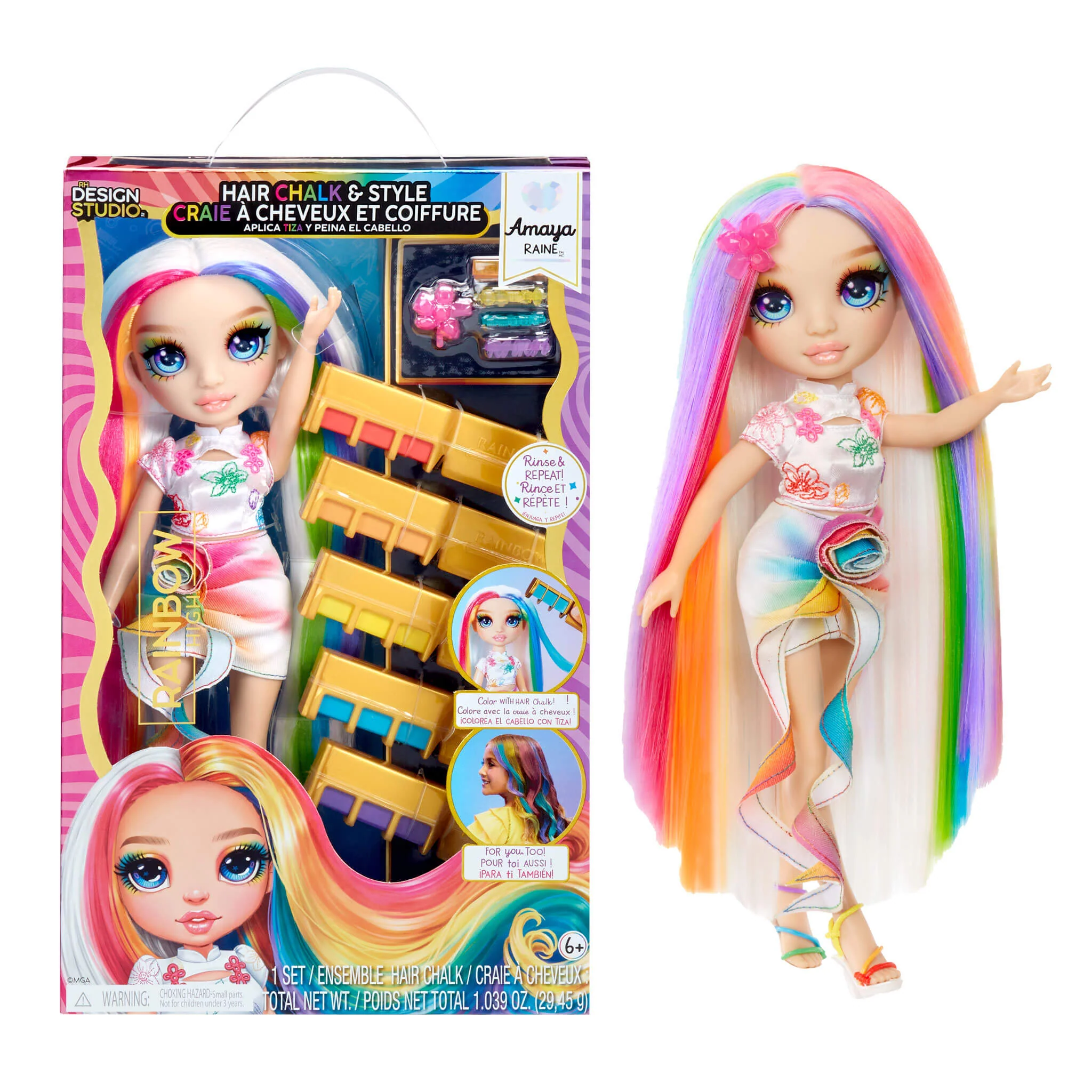 Rainbow High Hair Chalk & Style Amaya - Rainbow 11” Fashion Doll