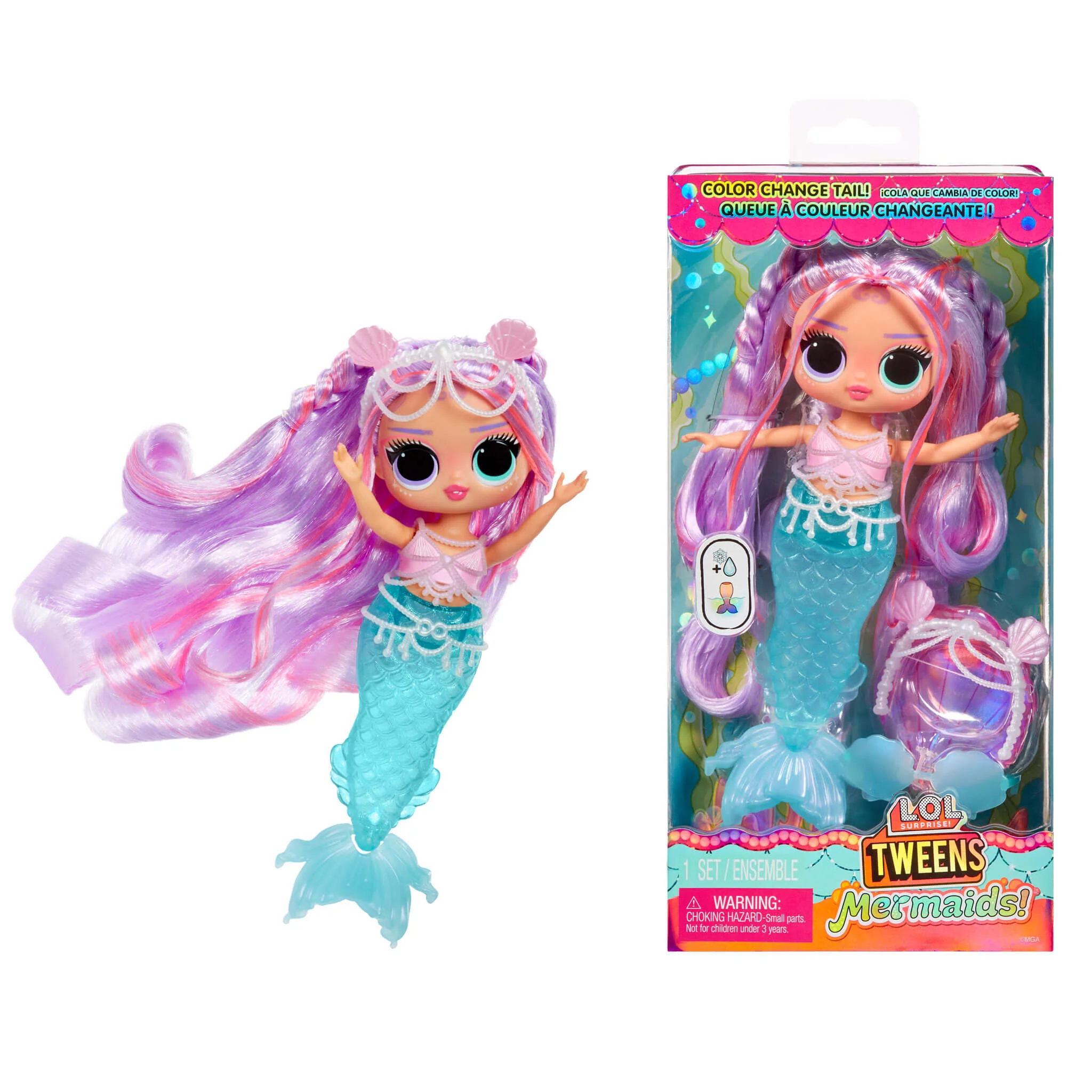 LOL Surprise Tweens Mermaid Lana Marine Fashion Doll with Color Changing Tail