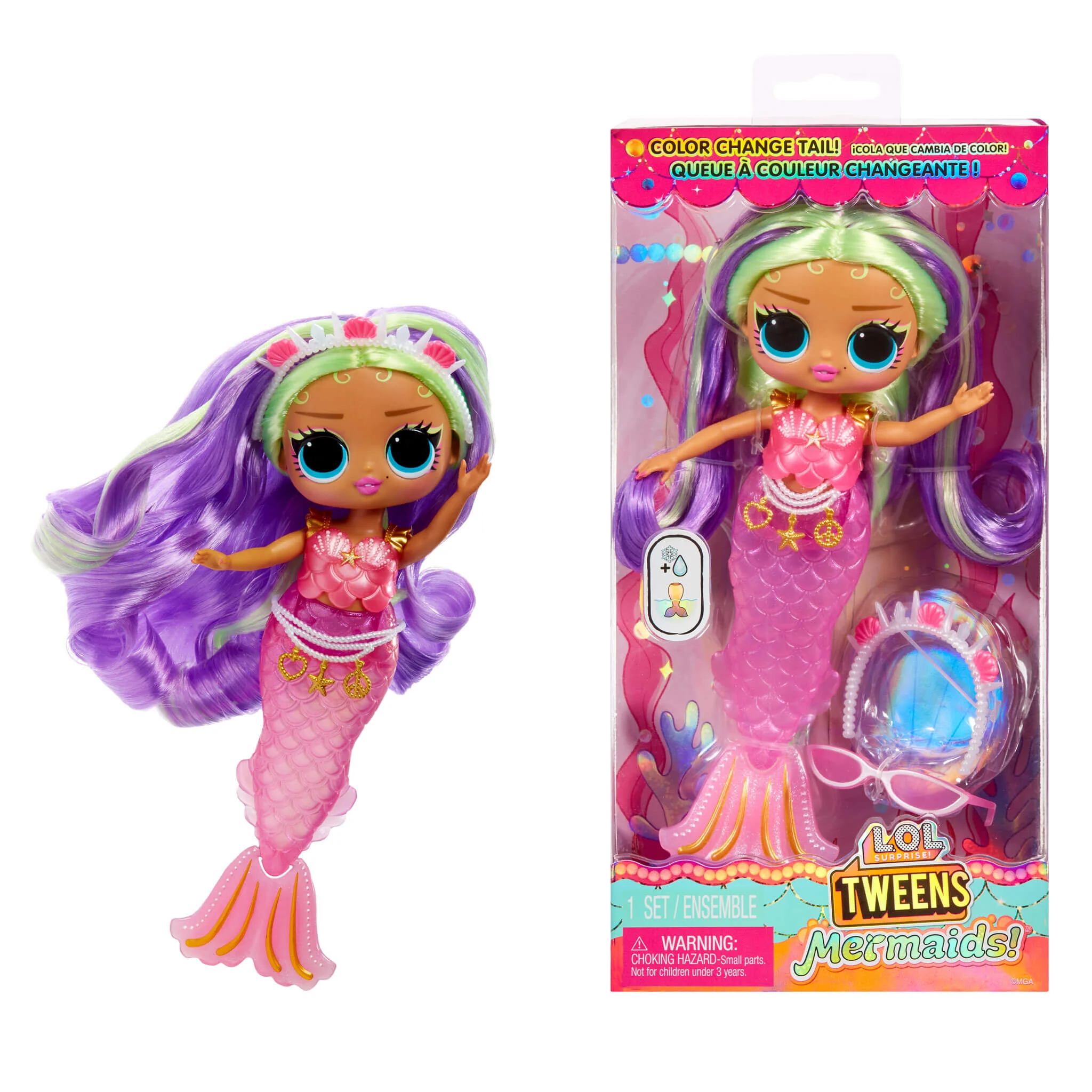 LOL Surprise Tweens Mermaid Cleo Clove Fashion Doll with Color Changing Tail