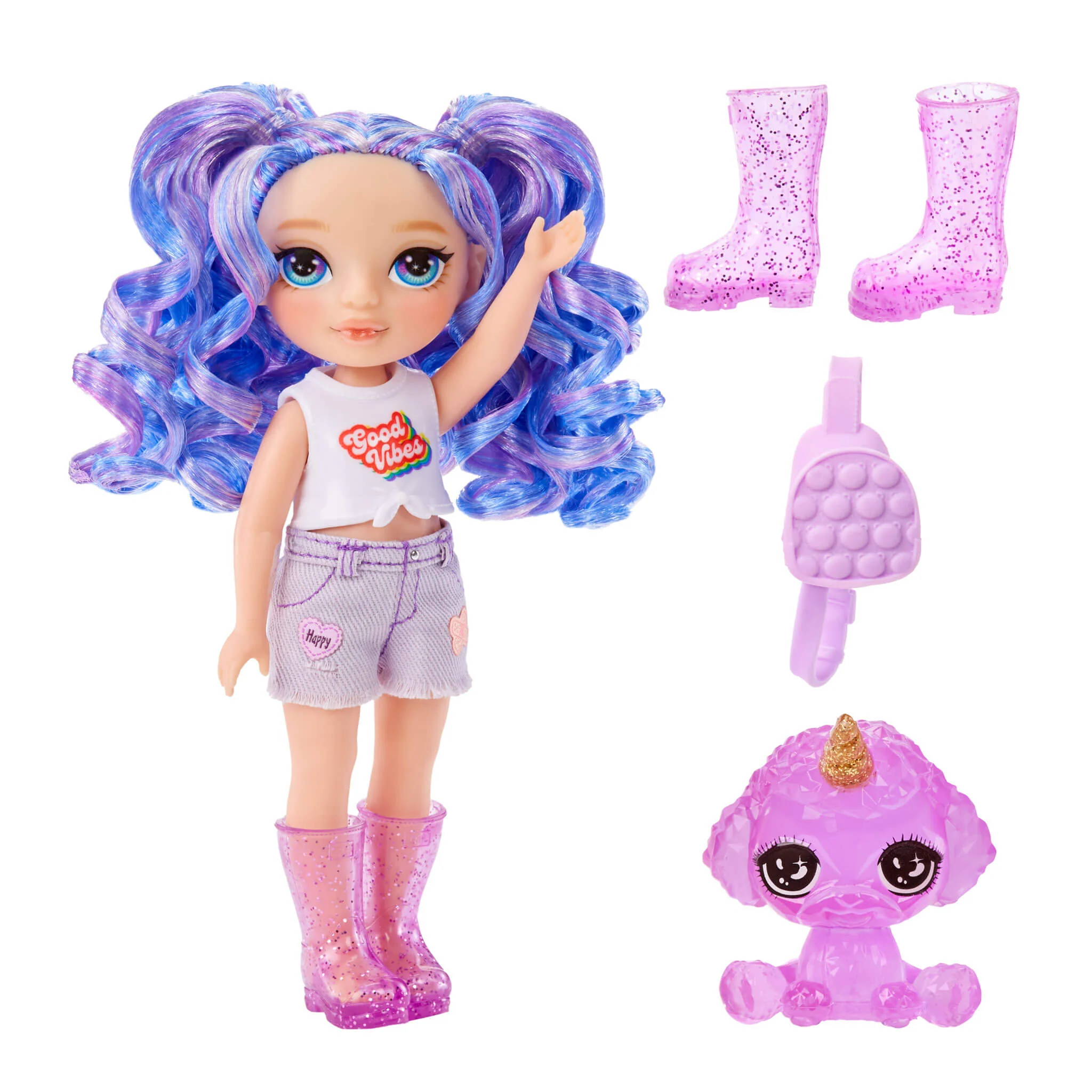 Rainbow High Littles Amethyst Willow, Purple, 5.5" Posable Small Doll