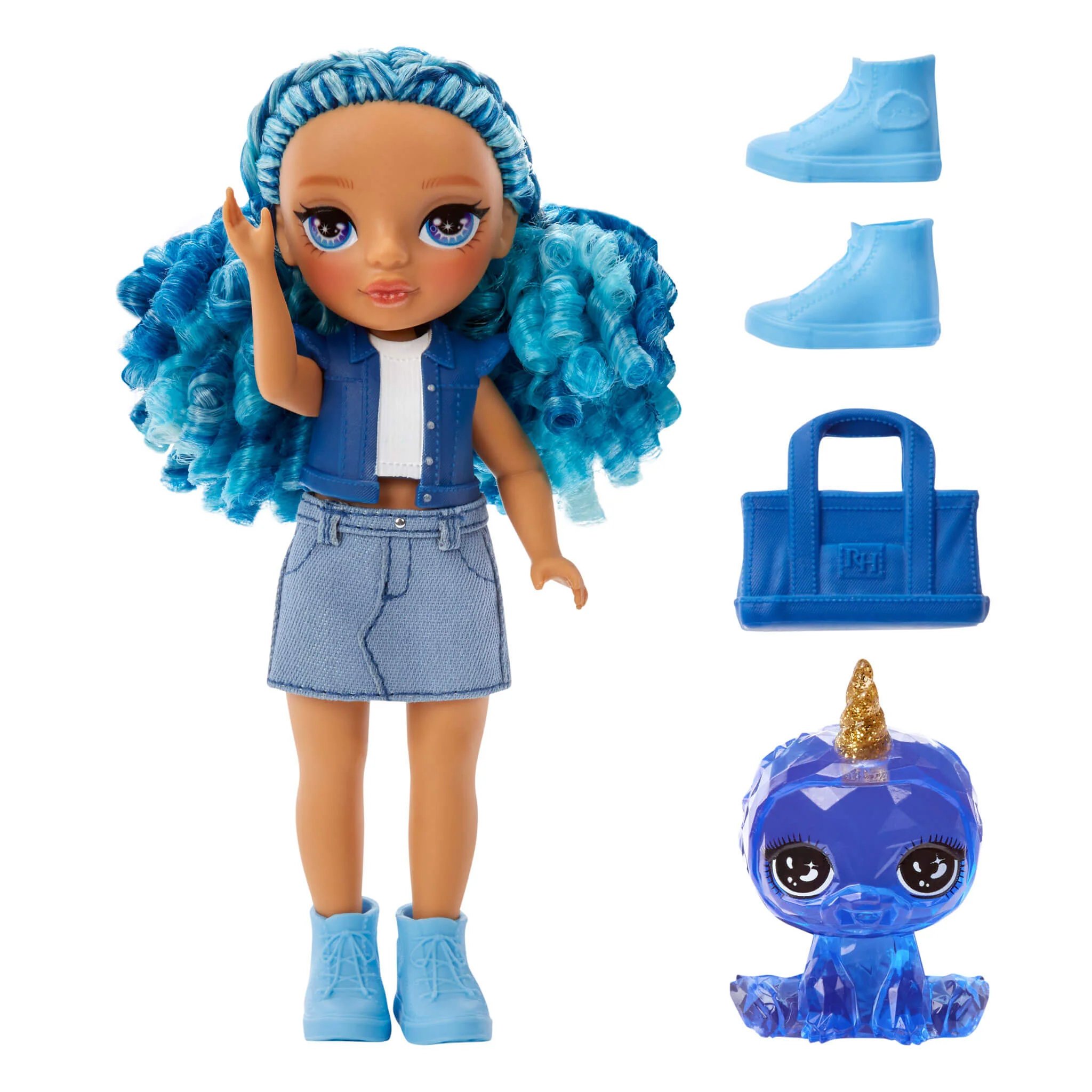Rainbow High Littles Sapphire Bradshaw, Blue, 5.5" Posable Small Doll