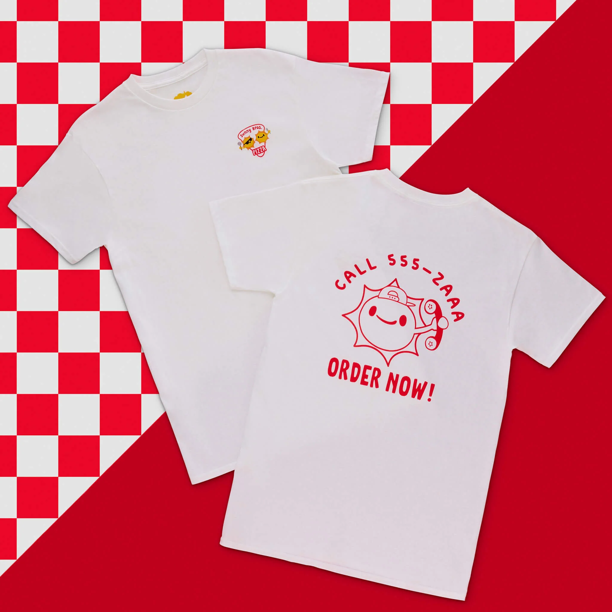 MGA's Miniverse Sunny Bros. Pizza Adult T-Shirt - White