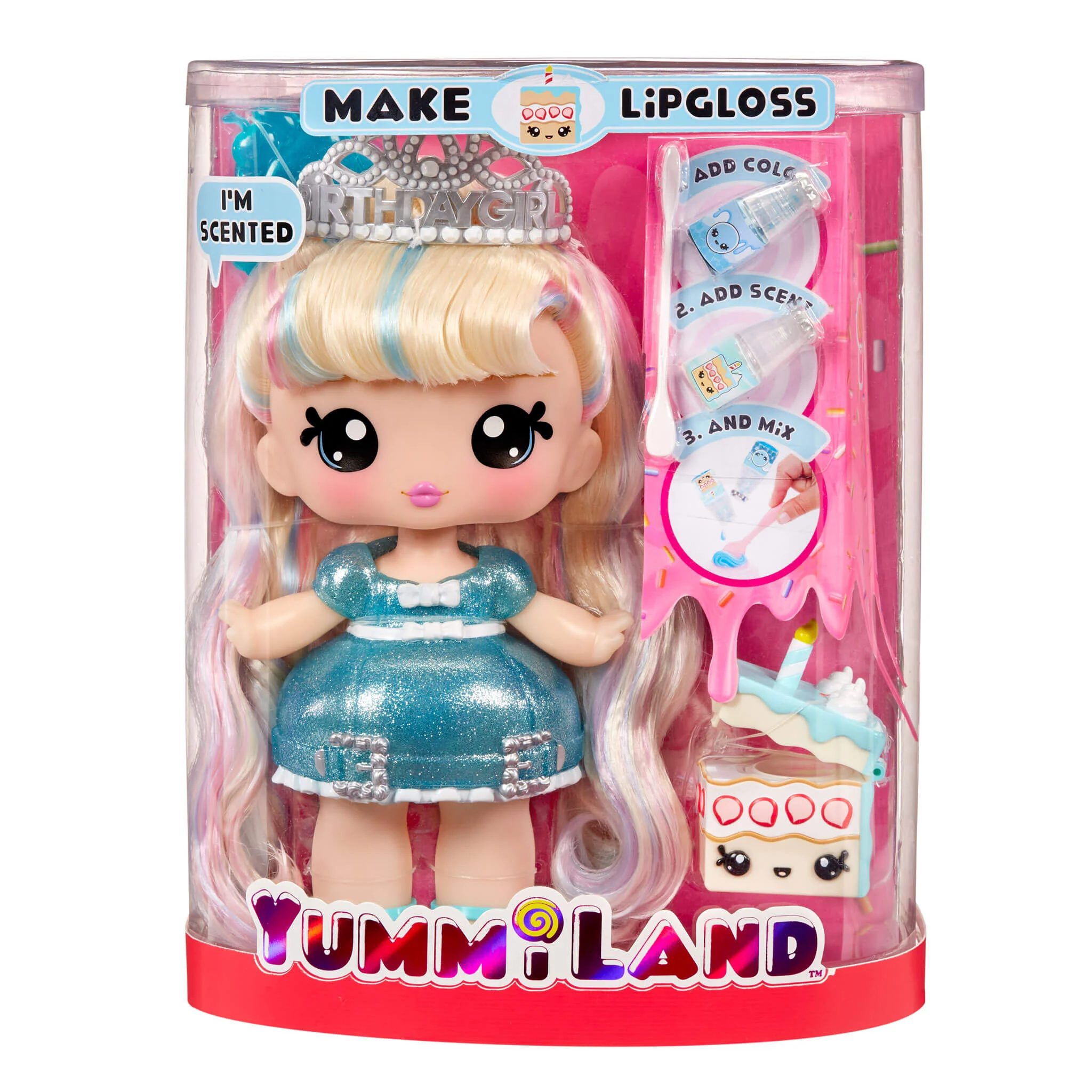 Yummiland Large Doll + Lipgloss Pet - Callie Birthday Cake