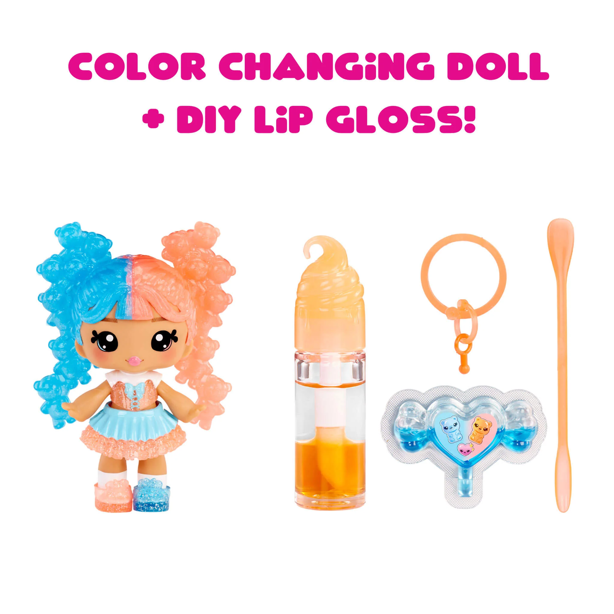Yummiland Lip Gloss Doll: Mystery Color Change - Gwen Gummybear