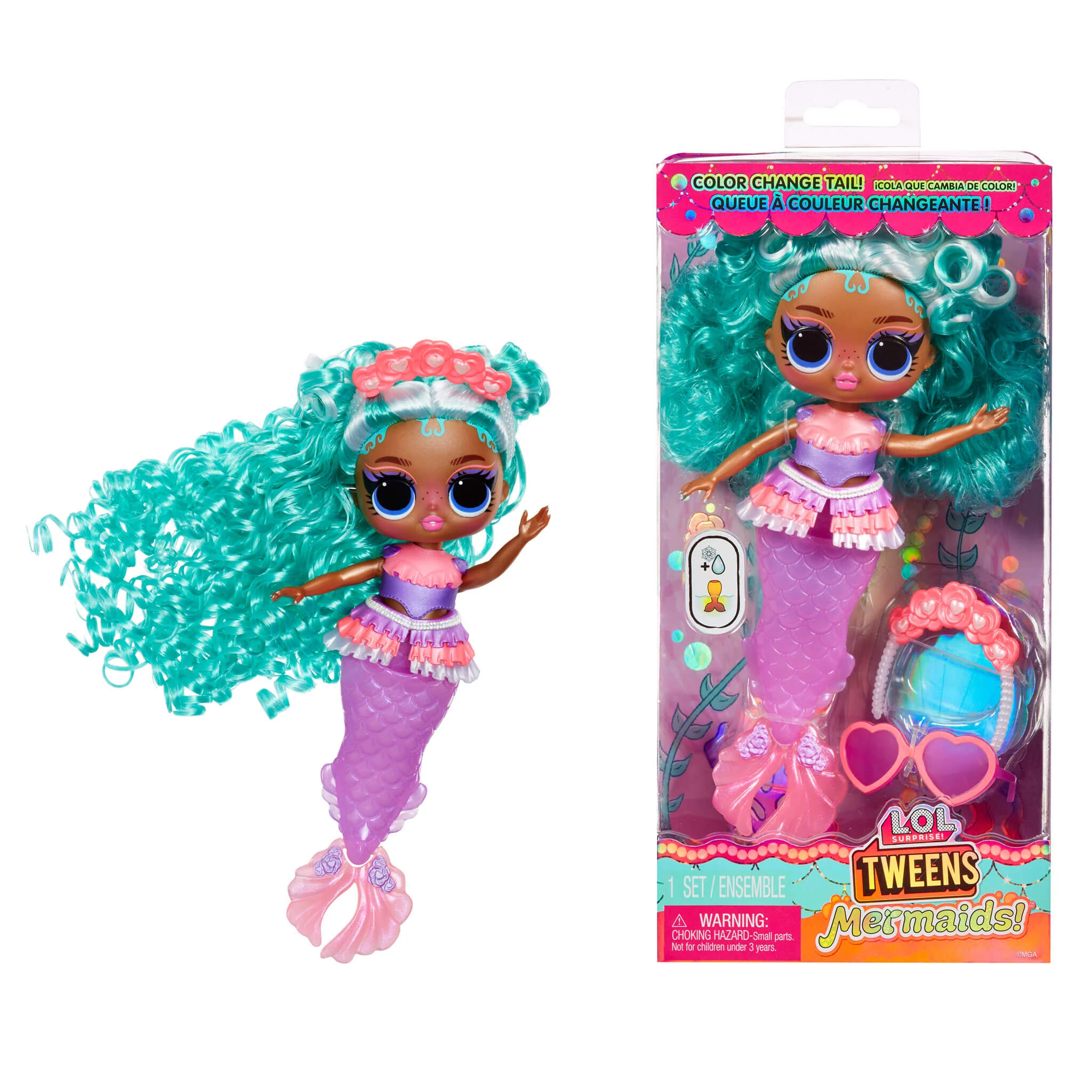 LOL Surprise Tweens Mermaid Serena Finn Fashion Doll with Color Changing Tail