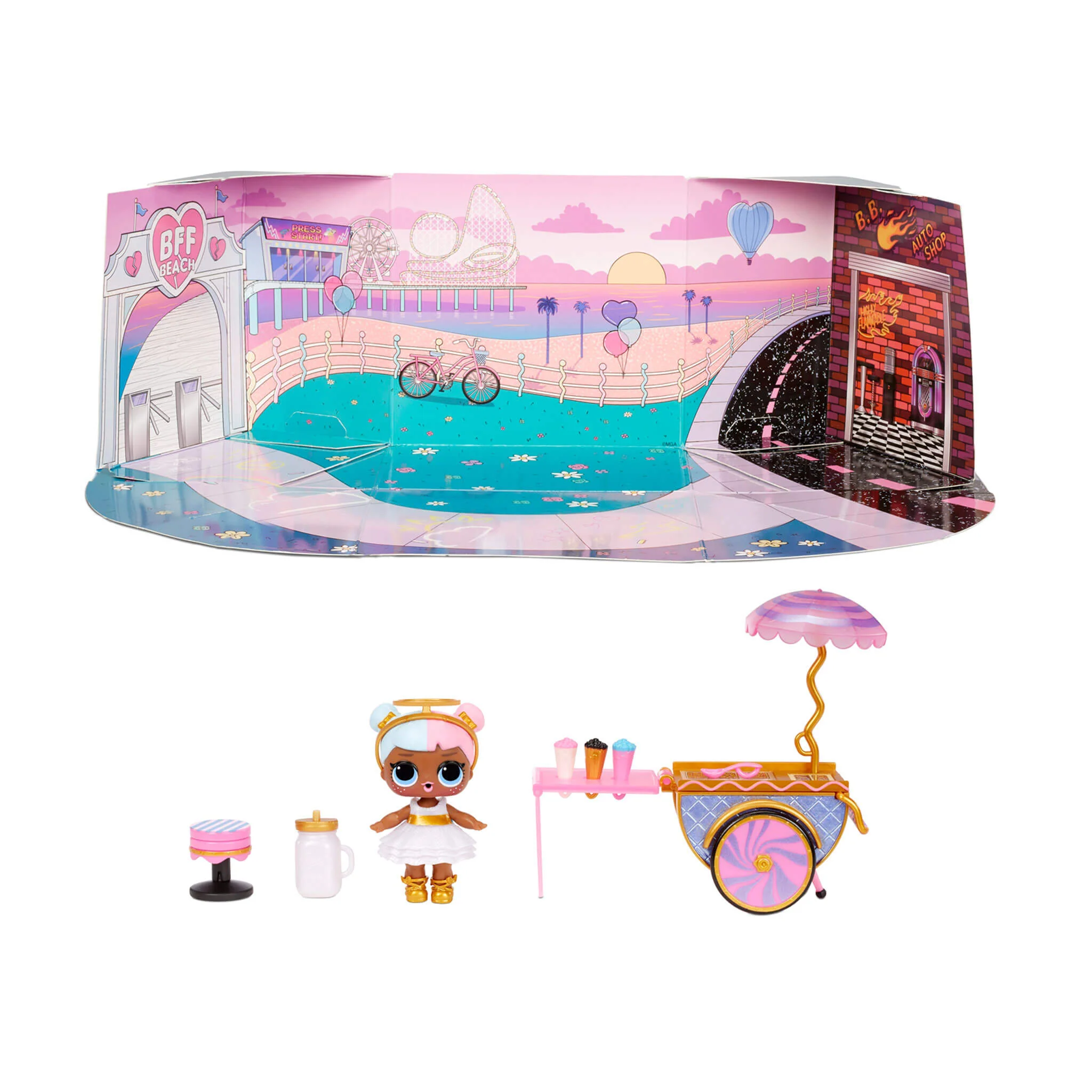 LOL Surprise Furniture Sweet Boardwalk with Sugar Doll and 10+ Surprises